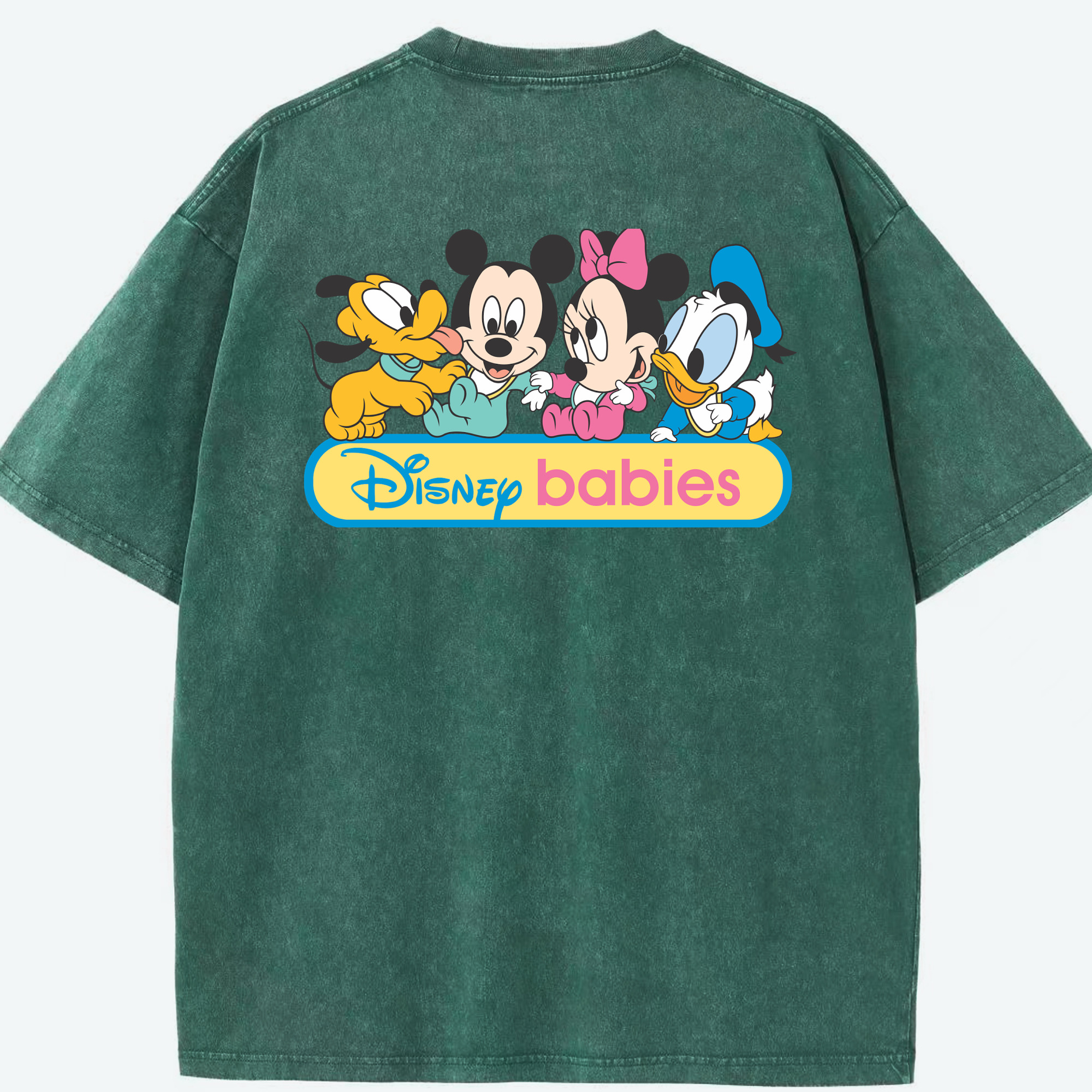 （画像用） ミッキーマウス Mickey Mouse 綿100% ヴィンテージ風 半袖Tシャツ（背面プリント）